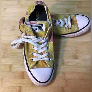Converse All Star Yellow and Pink Tie-Dye Sneakers